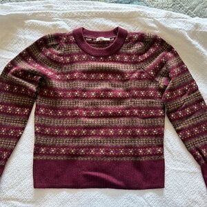 Faherty burgundy fair isle sweater - size S